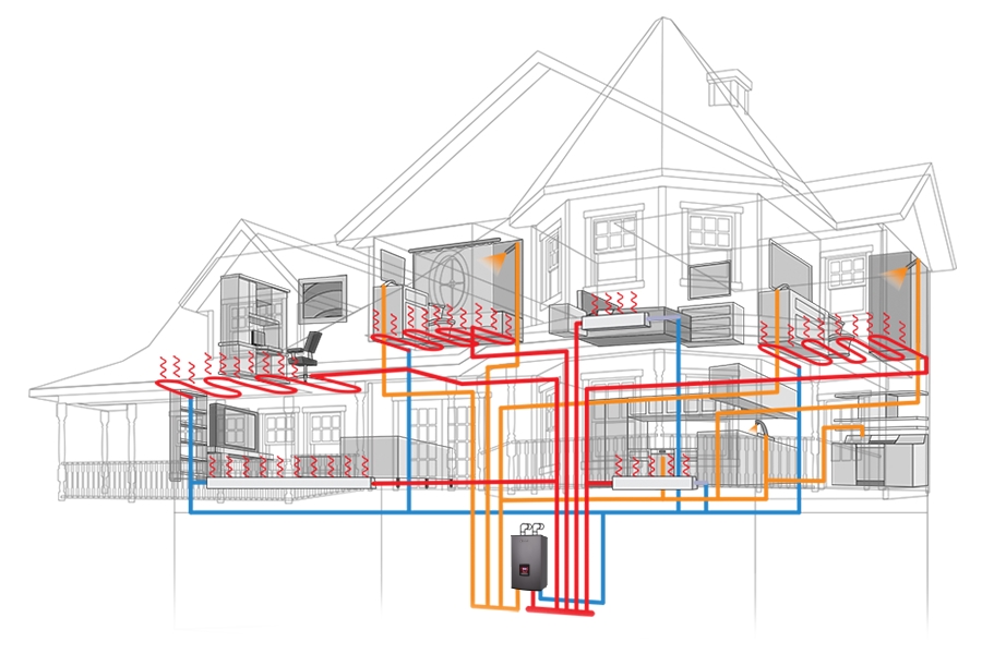 Hot water online heating system