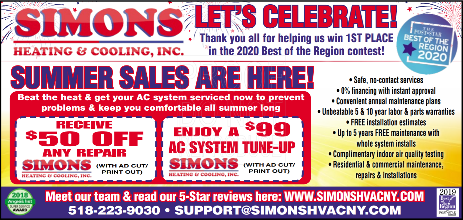 Simons Heating & Cooling - July Post Star Coupon Ad